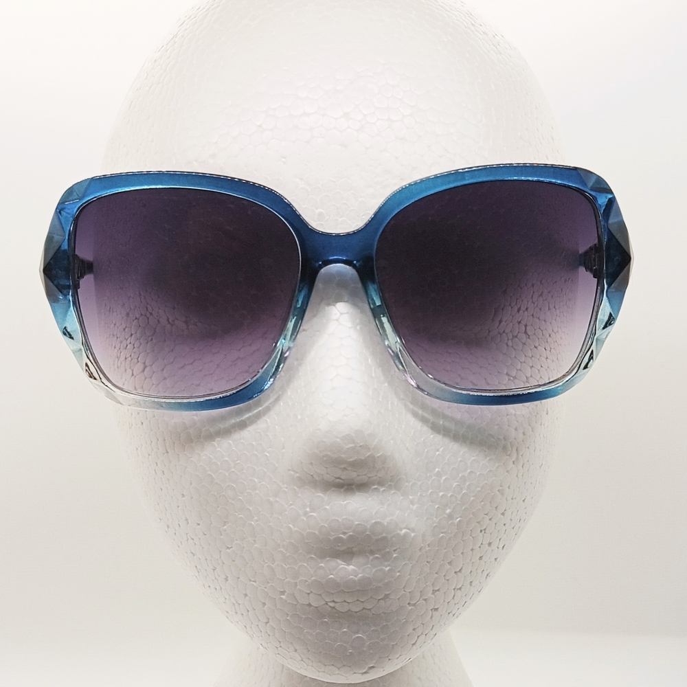 Women's Blue Ombre & Purple Gradient Oversized UV Protection Fashion Sunglasses